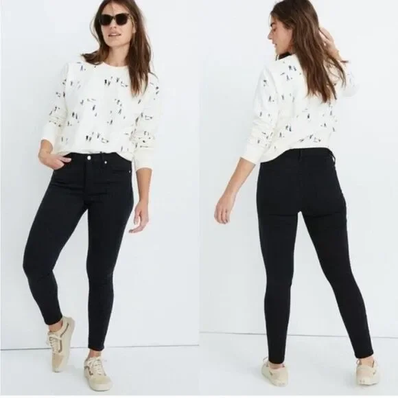 MADEWELL jeans womens black 9 inch high rise slim jeans size 28